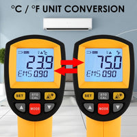ILTH-266 Laser grip Non-Contact Digital Laser Infrared Gun Celsius and Fahrenheit High Temperature -30℃~1500℃ (-22℉~2732℉) Thermometer IR Instant Read Temperature Adjustable Emissivity and 80 sets Data Storage - Instrulife