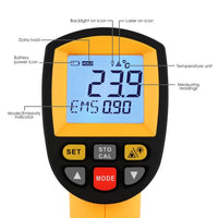 ILTH-266 Laser grip Non-Contact Digital Laser Infrared Gun Celsius and Fahrenheit High Temperature -30℃~1500℃ (-22℉~2732℉) Thermometer IR Instant Read Temperature Adjustable Emissivity and 80 sets Data Storage - Instrulife