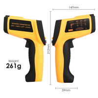 ILTH-266 Laser grip Non-Contact Digital Laser Infrared Gun Celsius and Fahrenheit High Temperature -30℃~1500℃ (-22℉~2732℉) Thermometer IR Instant Read Temperature Adjustable Emissivity and 80 sets Data Storage - Instrulife