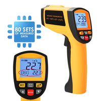 ILTH-266 Laser grip Non-Contact Digital Laser Infrared Gun Celsius and Fahrenheit High Temperature -30℃~1500℃ (-22℉~2732℉) Thermometer IR Instant Read Temperature Adjustable Emissivity and 80 sets Data Storage - Instrulife