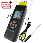 ILTH-185 Digital Thermometer 4 Channel K-Type Thermocouples with K-Type Metal & Bead Probe , Thermometer , Backlight , Temperature Instrument , -50 ~ 1350 °C (-58 ~ 2462 °F) - Instrulife