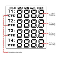 ILTH-185 Digital Thermometer 4 Channel K-Type Thermocouples with K-Type Metal & Bead Probe , Thermometer , Backlight , Temperature Instrument , -50 ~ 1350 °C (-58 ~ 2462 °F) - Instrulife