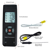 ILTH-185 Digital Thermometer 4 Channel K-Type Thermocouples with K-Type Metal & Bead Probe , Thermometer , Backlight , Temperature Instrument , -50 ~ 1350 °C (-58 ~ 2462 °F) - Instrulife