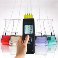 ILTH-185 Digital Thermometer 4 Channel K-Type Thermocouples with K-Type Metal & Bead Probe , Thermometer , Backlight , Temperature Instrument , -50 ~ 1350 °C (-58 ~ 2462 °F) - Instrulife