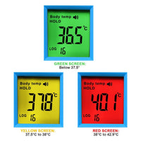 ILIR-291 Non-Contact Forehead lR Thermometer Infrared Human Body Surface Temperature Measurement Colored LCD Backlight, Alarm Function and Data Storage - Instrulife
