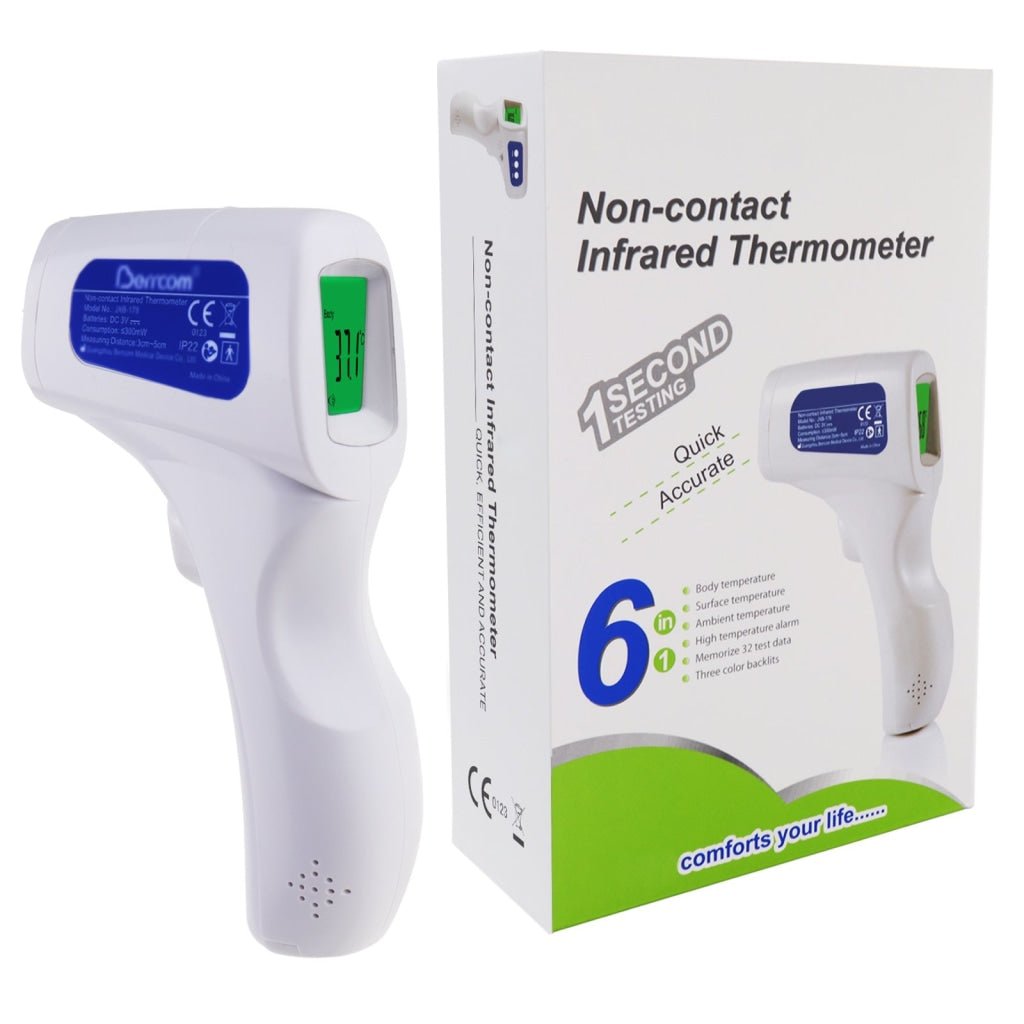 ILIR-293 Forehead Body Human Adult Infant Infrared Thermometer 32 Memory FDA Approved Temperature Tester Colored Backlight Fever Indicator - Instrulife