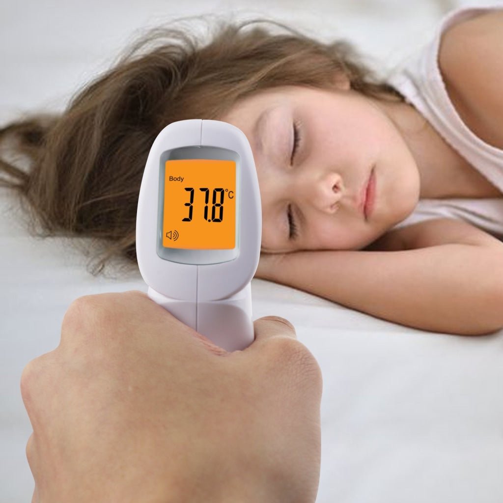 ILIR-293 Forehead Body Human Adult Infant Infrared Thermometer 32 Memory FDA Approved Temperature Tester Colored Backlight Fever Indicator - Instrulife