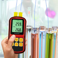 ILTH-173 Digital K / J / T / E / R / S / N Type Thermocouple Thermometer Dual-channel LCD Display -150~1767°C (-238~3212.6°F) ATC Temperature Meter - Instrulife
