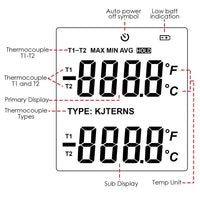 ILTH-173 Digital K / J / T / E / R / S / N Type Thermocouple Thermometer Dual-channel LCD Display -150~1767°C (-238~3212.6°F) ATC Temperature Meter - Instrulife
