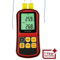 ILTH-173 Digital K / J / T / E / R / S / N Type Thermocouple Thermometer Dual-channel LCD Display -150~1767°C (-238~3212.6°F) ATC Temperature Meter - Instrulife