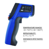 ILTH-175 -50~750°C/ -58~1382°F Non Contact Digital IR Infrared Laser Thermometer 12:1 DS Pyrometer - Instrulife