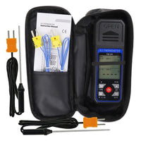 ILTH-343 K/J Thermocouple Thermometer Dual Channel Temperature Meter Tester 4 K-Type Probes with Temperature Compensation and Alarm Function - Instrulife