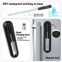 ILTH-368 Smart Meat Thermometer with Bluetooth up to 30 meters (98.42ft) Wireless Range for Oven, Grill, Kitchen, BBQ, Rotisserie Ringing or Vibrating Alarm IP67 Waterproof Grade - Instrulife