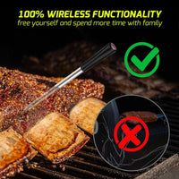 ILTH-368 Smart Meat Thermometer with Bluetooth up to 30 meters (98.42ft) Wireless Range for Oven, Grill, Kitchen, BBQ, Rotisserie Ringing or Vibrating Alarm IP67 Waterproof Grade - Instrulife