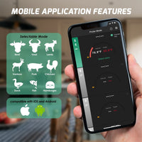 ILTH-372 Wireless Meat Thermometer for Remote Monitoring - Bluetooth Meat Thermometer Digital Cooking Thermometer with 165ft Wireless Range for Kitchen, BBQ, Oven, Smoker, Grill, and Rotisserie - Instrulife