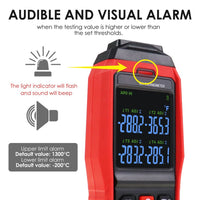 ILTH-373 K/J/T Datalogger Thermocouple Thermometer -200~1372°C (-328~2501°F), 4-Channel Display, Real-Time Data Logging, Audible and Visible Alarm, and ADJ Compensation - Instrulife