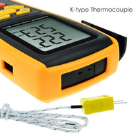 ILTH-177 LCD Digital Humidity and Temperature Meter Gauge 2 in 1 Measure Thermometer with Type K Thermocouple Sensor Probe, 10~98%RH, -10~50°C (14~122°F), -30~1000°C (-22~1832°F) K-type - Instrulife