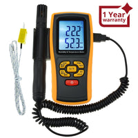 ILTH-177 LCD Digital Humidity and Temperature Meter Gauge 2 in 1 Measure Thermometer with Type K Thermocouple Sensor Probe, 10~98%RH, -10~50°C (14~122°F), -30~1000°C (-22~1832°F) K-type - Instrulife