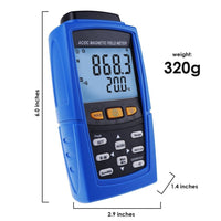 ILEM-197 AC / DC Gaussmeter Magnetic Field Strength Meter Teslameter Magnetometer 3000mT (30000 Gauss) - Instrulife