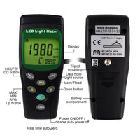 ILLX-209 Digital LED Light LUX / FC (Footcandle) Meter Luminous Intensity Measurement Luxmeter 400000 Lux 40000 FC Measure Handheld Illuminance Tester - Instrulife