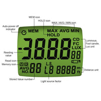 ILLX-209 Digital LED Light LUX / FC (Footcandle) Meter Luminous Intensity Measurement Luxmeter 400000 Lux 40000 FC Measure Handheld Illuminance Tester - Instrulife