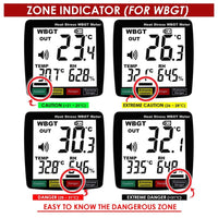 ILTH-307 Heat Stroke Index Meter Indoor / Outdoor Temperature Measurement WBGT Black-Globe Temp Humidity with Real-time Alarm, Heat Hazard Indicator - Instrulife
