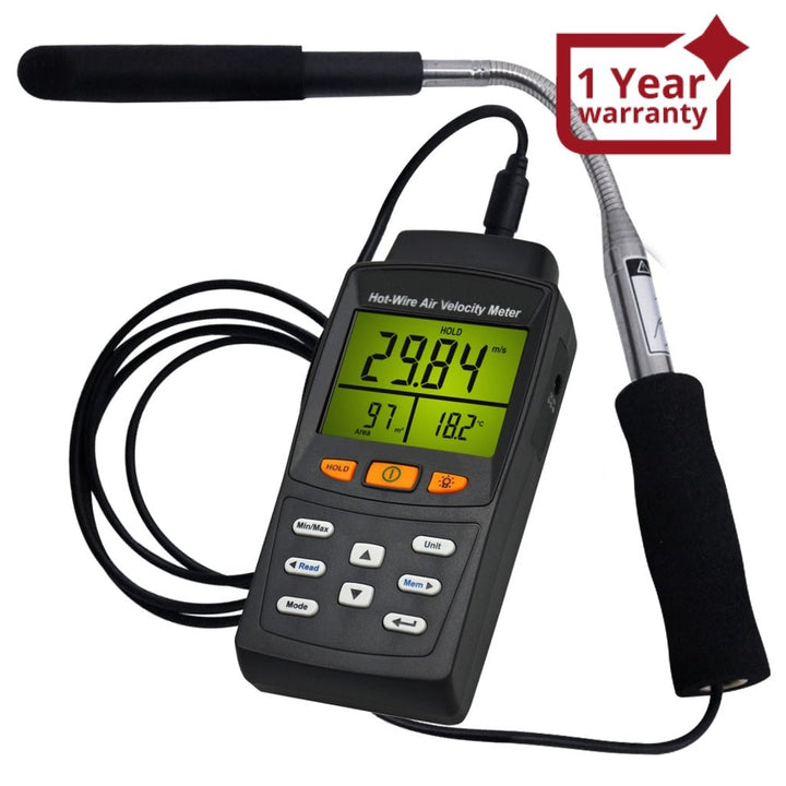 ILAN-4001 Hot Wire Air Velocity Meter Digital Anemometer Air Flow Temperature Tester - Instrulife