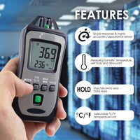 ILHU-304 Digital Pocket Size Thermo-Hygrometer Temperature Meter Humidity Tester with Wet Bulb and Dew Point Measurement - Instrulife