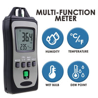 ILHU-304 Digital Pocket Size Thermo-Hygrometer Temperature Meter Humidity Tester with Wet Bulb and Dew Point Measurement - Instrulife