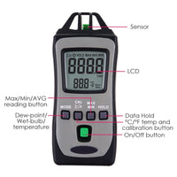 ILHU-304 Digital Pocket Size Thermo-Hygrometer Temperature Meter Humidity Tester with Wet Bulb and Dew Point Measurement - Instrulife