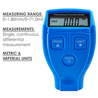 ILTM-50 Portable Film Coating Thickness Gauge Tester Meter, Automotive Car Nondestructive, Non-magnetic Coating on Metal for Manufacturing, Car Trading, Inspection - Instrulife