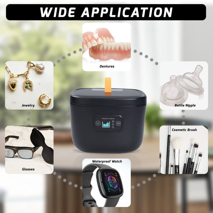 ILUC-409 Ultrasonic Cleaner 45Khz 255ML Ultrasonic Denture Cleaning Retainer Jewelry Cleaner Machine for Retainer, Denture, Mouth Guard, Aligner - Instrulife