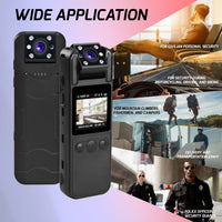 ILIC-412 Mini Camera Digital Video Recorder Body Cam 1080P Rotating Lens Camcorder Video Audio Record Night Vision Motion Detection Loop Recording Body Camera for Law Enforcement, Security Guard, Travel, Lecture Record - Instrulife
