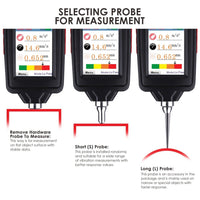 ILVM-281 Digital Vibration Meter Piezoelectric Vibrometer Gauge Colored Flip Display Acceleration Velocity and Displacement Measurement with Short / Long Probe Portable Symmetrical Shape - Instrulife