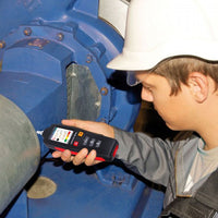 ILVM-281 Digital Vibration Meter Piezoelectric Vibrometer Gauge Colored Flip Display Acceleration Velocity and Displacement Measurement with Short / Long Probe Portable Symmetrical Shape - Instrulife
