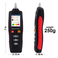 ILVM-281 Digital Vibration Meter Piezoelectric Vibrometer Gauge Colored Flip Display Acceleration Velocity and Displacement Measurement with Short / Long Probe Portable Symmetrical Shape - Instrulife