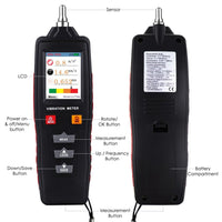 ILVM-281 Digital Vibration Meter Piezoelectric Vibrometer Gauge Colored Flip Display Acceleration Velocity and Displacement Measurement with Short / Long Probe Portable Symmetrical Shape - Instrulife
