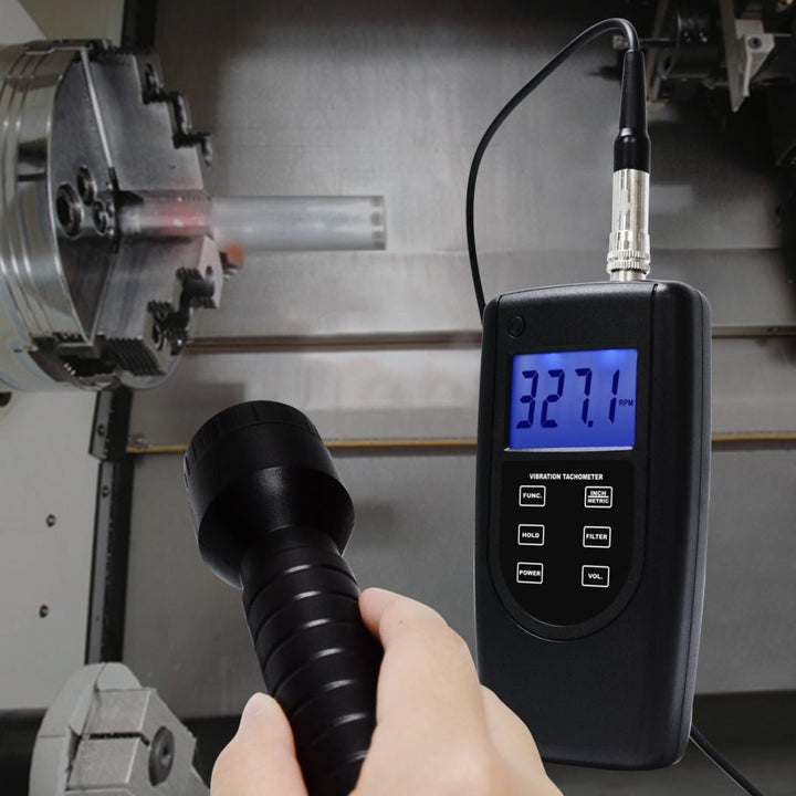 ILVM-6370T Vibration Tachometer Meter Piezoelectric Sensor Contact Photo Rotation Rate Tester Vibrometer, RPM (r/min) Frequency Hz Rotating Machinery Imbalance Velocity Acceleration Displacement - Instrulife