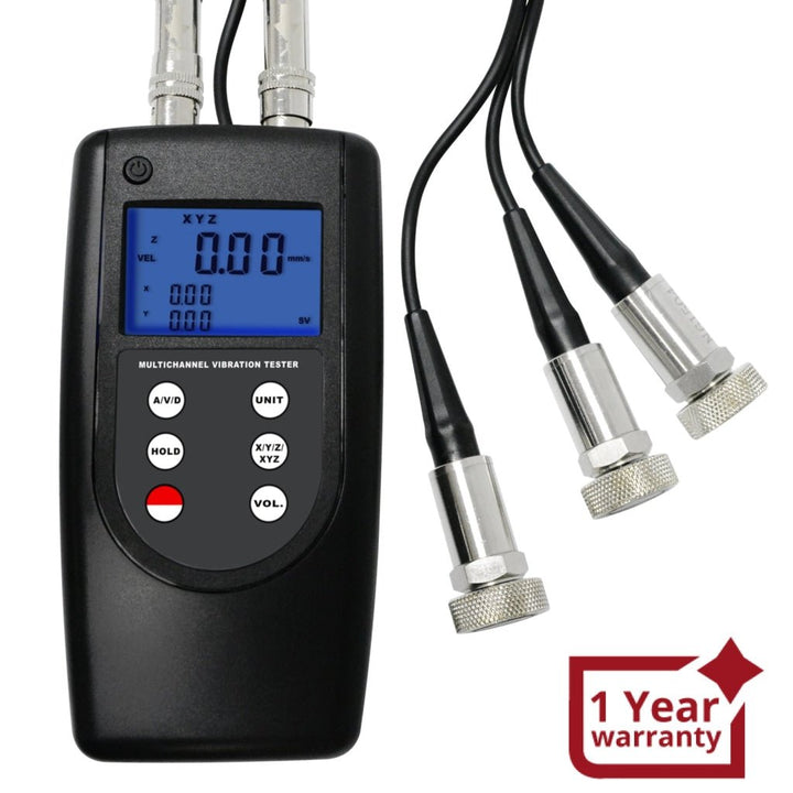 ILVM-6380-3 Landtek Multi Channel Vibration Meter, Piezoelectric Sensor Transducer 10Hz~10kHz Frequency, Digital Velocity Acceleration Displacement Measurement Gauge - Instrulife