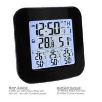 ILWS-85 Digital Weather Station with Thermometer and Hygrometer 3 Indoor/ Outdoor Wireless Sensors, Alarm Clock for Temperature and Humidity measurement - Instrulife