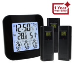ILWS-85 Digital Weather Station with Thermometer and Hygrometer 3 Indoor/ Outdoor Wireless Sensors, Alarm Clock for Temperature and Humidity measurement - Instrulife