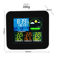 ILWS-103_EU Digital Weather Station RCC DCF with 3 Indoor/ Outdoor Wireless Sensors, with 6 kinds of Weather Forecast, Thermometer and Hygrometer, with Alarm Clock for Temperature and Humidity measurement, Low battery for Colored LED on LCD Display - Instrulife