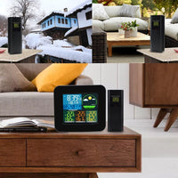 ILWS-103_UK Digital Weather Station RCC MSF with 3 Indoor/ Outdoor Wireless Sensors, with 6 kinds of Weather Forecast, Thermometer and Hygrometer, with Alarm Clock for Temperature and Humidity measurement, Low battery for Colored’ LED on LCD Display - Instrulife