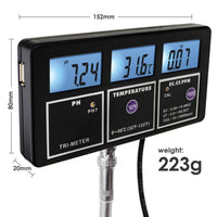 ILWQ-242 5-in-1 Water Quality Multi-parameter PH EC CF TDS (ppm) Temperature Test Meter Backlight, Wall-mountable Rechargeable Continuous Monitor Tester, Aquariums Hydroponics Pool Fish Tank Pond Drinking - Instrulife