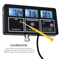 ILWQ-242 5-in-1 Water Quality Multi-parameter PH EC CF TDS (ppm) Temperature Test Meter Backlight, Wall-mountable Rechargeable Continuous Monitor Tester, Aquariums Hydroponics Pool Fish Tank Pond Drinking - Instrulife