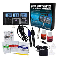 ILWQ-242 5-in-1 Water Quality Multi-parameter PH EC CF TDS (ppm) Temperature Test Meter Backlight, Wall-mountable Rechargeable Continuous Monitor Tester, Aquariums Hydroponics Pool Fish Tank Pond Drinking - Instrulife