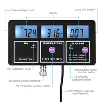 ILWQ-242 5-in-1 Water Quality Multi-parameter PH EC CF TDS (ppm) Temperature Test Meter Backlight, Wall-mountable Rechargeable Continuous Monitor Tester, Aquariums Hydroponics Pool Fish Tank Pond Drinking - Instrulife