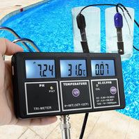 ILWQ-242 5-in-1 Water Quality Multi-parameter PH EC CF TDS (ppm) Temperature Test Meter Backlight, Wall-mountable Rechargeable Continuous Monitor Tester, Aquariums Hydroponics Pool Fish Tank Pond Drinking - Instrulife