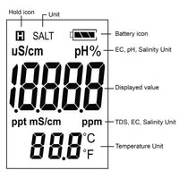 ILWQ-303 Pentype Multi-Paramater 5-in-1 Water Quality Tester (pH / TDS / EC / Temp / Salinity) Waterproof Digital Meter Research Household Industrial Laboratory Analysis - Instrulife