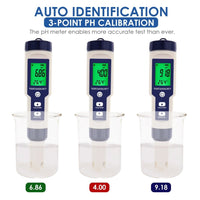 ILWQ-303 Pentype Multi-Paramater 5-in-1 Water Quality Tester (pH / TDS / EC / Temp / Salinity) Waterproof Digital Meter Research Household Industrial Laboratory Analysis - Instrulife
